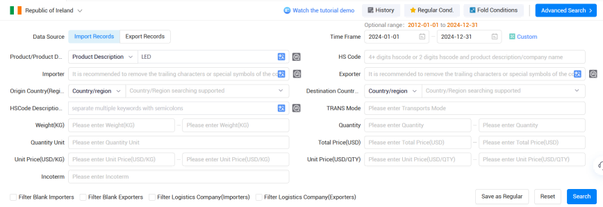 爱尔兰海关数据,海关数据,NO钱包官网海关数据